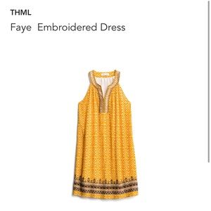 Embroidered shift dress